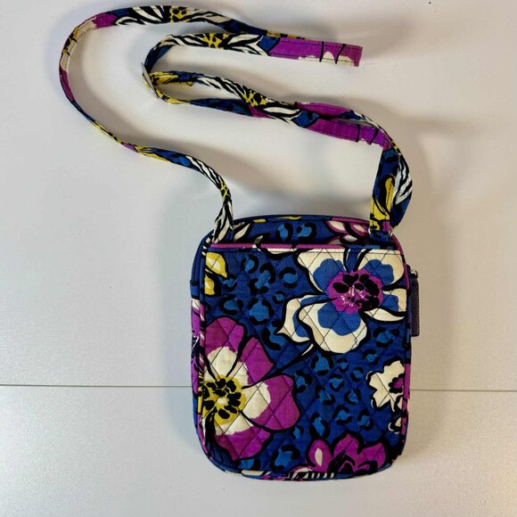 VERA BRADLEY African Violet Floral/Leopard Print Quilted Crossbody Bag - Picture 4 of 10
